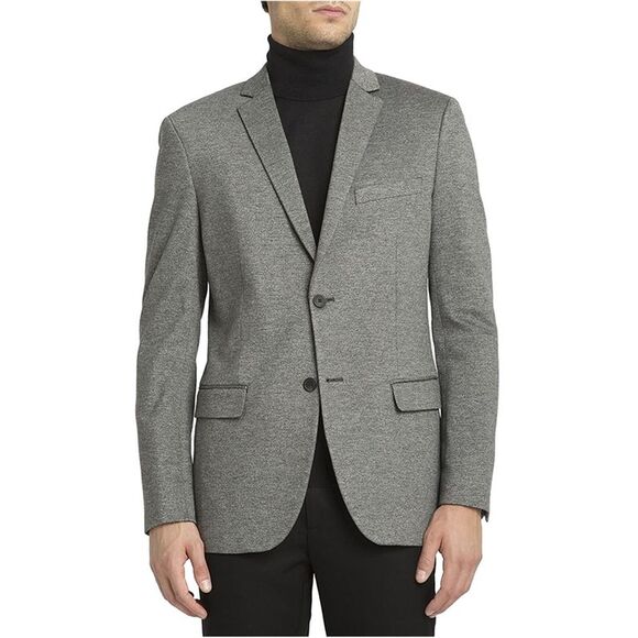 Theory Mens Heathered Ponte Sports Two Button Blazer Jacket, Grey, NWT